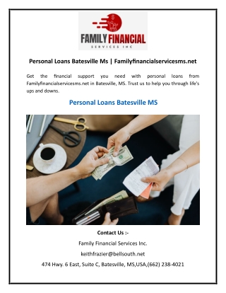 Personal Loans Batesville Ms Familyfinancialservicesms.net