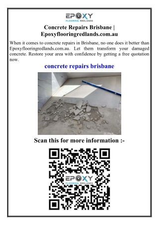 Concrete Repairs Brisbane Epoxyflooringredlands.com.au