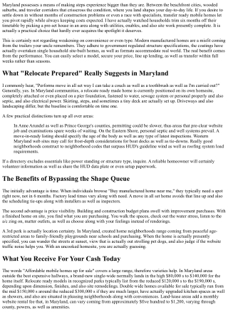 Move-In Ready Manufactured Residential Properties in Maryland: Bypass the Wait,