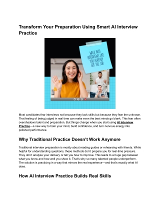 Transform Your Preparation Using Smart AI Interview Practice