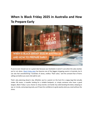 When Is Black Friday 2025 in Australia & How To Prepare Early