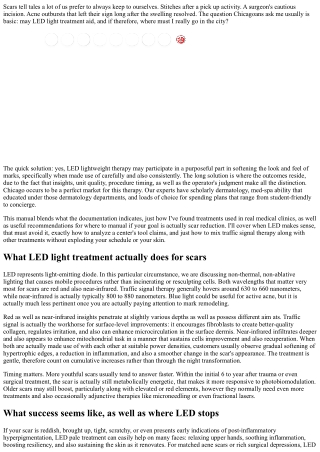 Chicago LED Illumination Therapy for Scar Decline: Where to Go