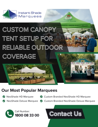 Custom Canopy Tent Setup for Reliable Outdoor Coverage