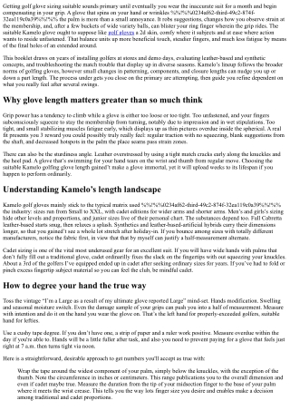 How to Choose the Right Kamelo Golf Glove Size