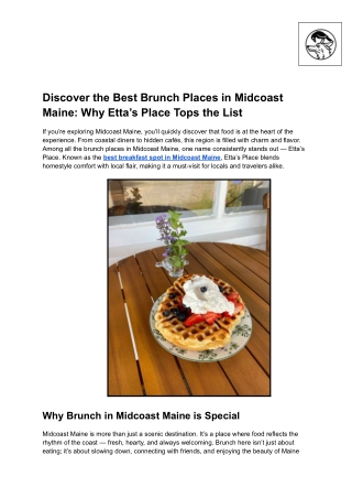 Discover the Best Brunch Places in Midcoast Maine_ Why Etta’s Place Tops the List