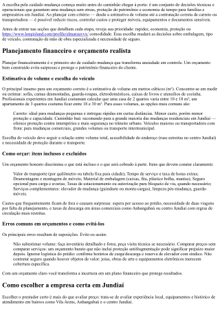 Cuidado mudança em Jundiaí: proteja sua família e seu negócio