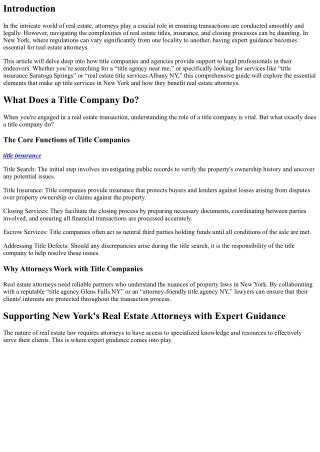 Supporting New York's Real Estate Attorneys with Expert Guidance