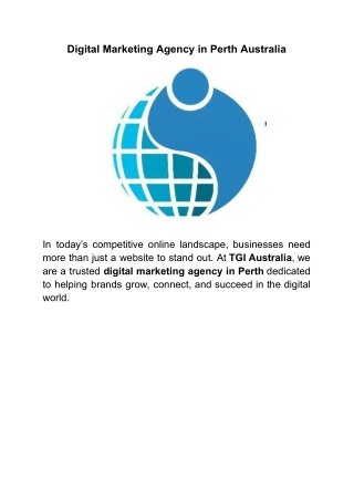Digital Marketing Agency in Perth Australia