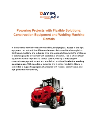 Dayim Equipment Rental – Accredited IPAF Training Across KSA