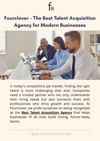 Fourclover – The Best Talent Acquisition Agency for Modern Businesses