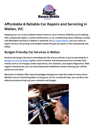 Budget car service Wallan