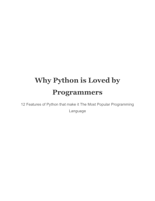 Features of Python