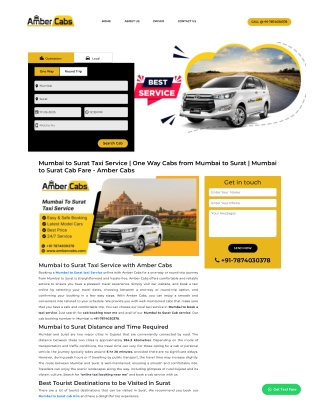 Mumbai to Surat Taxi Service - Amber Cabs