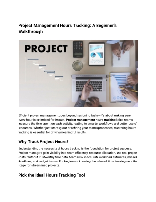 Project Management Hours Tracking: A Beginner’s Walkthrough
