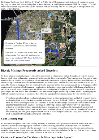 I Was Hit By An Automobile On My Bike: What Happens Next? Ontario Test Lawyers A