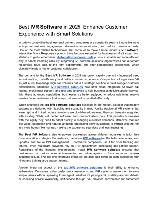Best IVR Software in 2025_ Enhance Customer Experience with Smart Solutions