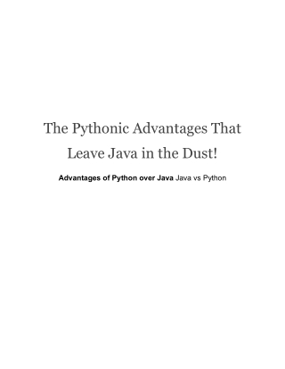 Python Advantages over Java