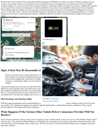 Exactly How To Work Out With The Insurer After An Auto Mishap