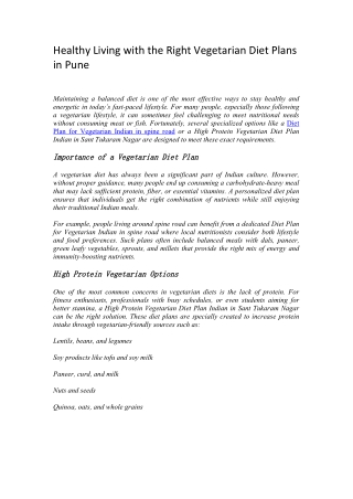 High Protein Vegetarian Diet Plan in Sant Tukaram Nagar | Power-Packed Meals