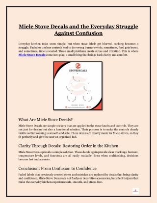 Miele Stove Decals and the Everyday Struggle Against Confusion