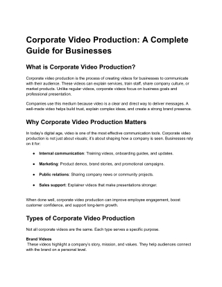Corporate video production