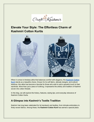 Elevate Your Style_ The Effortless Charm of Kashmiri Cotton Kurtis