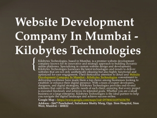 Best Web Development Company In Mumbai - Kilobytes Technologies