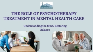 The Role of Psychotherapy Treatment in Mental Health Care