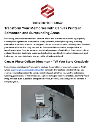 Canvas Printing Services Edmonton