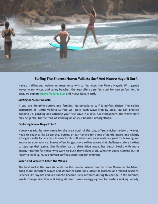 We Explore Nuevo Vallarta Surf and Nuevo Nayarit surf.