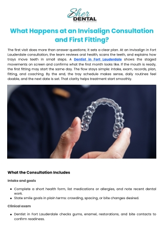 What Happens at an Invisalign Consultation and First Fitting