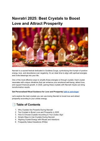 Navratri 2025: Best Crystals to Boost Love and Attract Prosperity