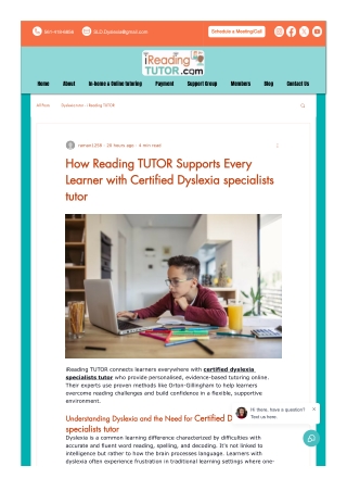 How Reading TUTOR Supports Every Learner with Certified Dyslexia specialists