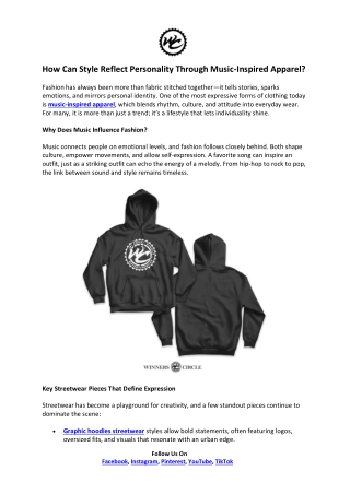 How Can Style Reflect Personality Through Music-Inspired Apparel?