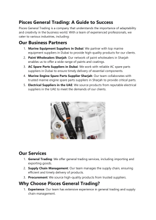 Pisces-Marine engine spare parts supplier sharjah