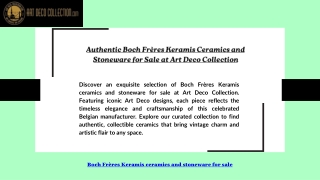 Authentic Boch Frères Keramis Ceramics and Stoneware for Sale at Art Deco Collec
