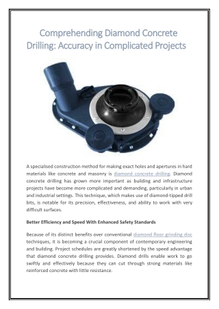 Comprehending Diamond Concrete Drilling Accuracy in Complicated Projects