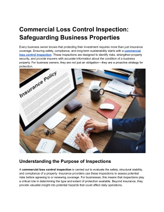 Commercial Loss Control Inspection_ Safeguarding Business Properties