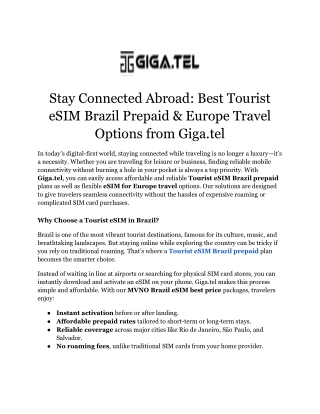 Tourist eSIM Europe prepaid