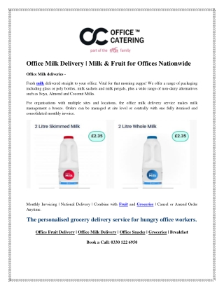 Office Milk Delivery - Milk & Fruit for Offices Nationwide
