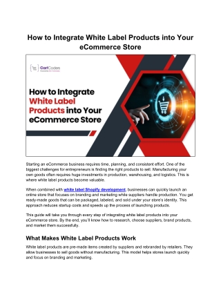 Steps to Integrate White Label Products in Online Stores
