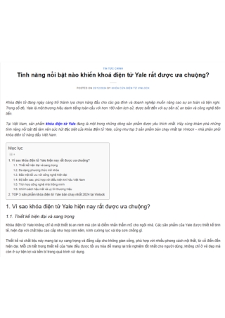 Tính năng nổi bật nào khiến khoá điện tử Yale rất được ưa chuộng?