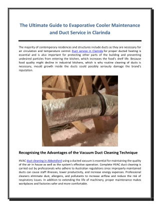 The Ultimate Guide to Evaporative Cooler Maintenance and Duct Service in Clarinda