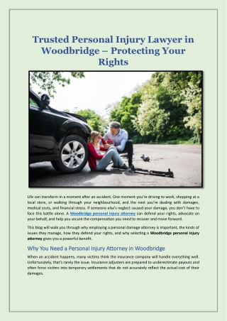 Trusted Personal Injury Lawyer in Woodbridge – Protecting Your Rights