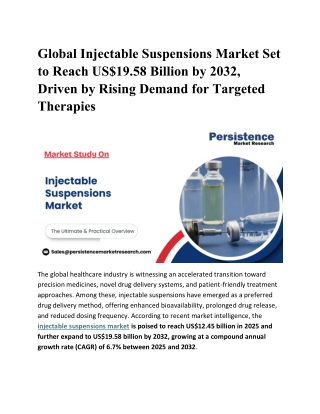 Injectable Suspensions Market