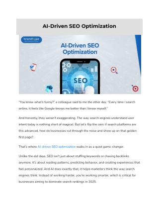 AI-Driven SEO Optimization