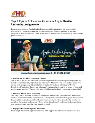 Anglia Ruskin University Assignment Help