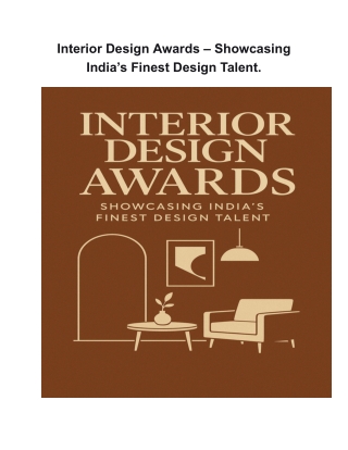 Interior Design Awards – Showcasing India’s Finest Design Talent