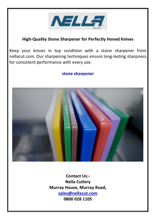 High-Quality Stone Sharpener for Perfectly Honed Knives