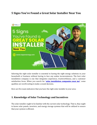 5 Signs You’ve Found a Great Solar Installer Near You